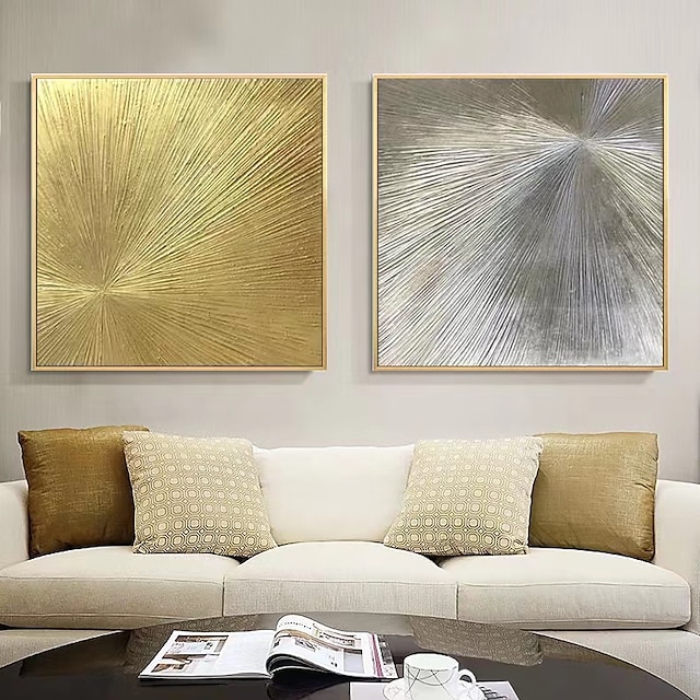  top handgemaakte goudkleurige canvas schilderij moderne zilveren kunstwerken foto's dikke olie muur kunst verstrooiing decoratie kantoor aan huis