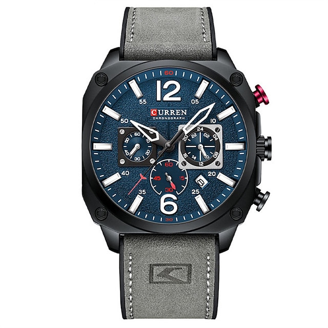  カレンマンデジタル腕時計カレンダースポーツメンズクロノグラフ電気時計軍事トップブランドの高級本革男性時計