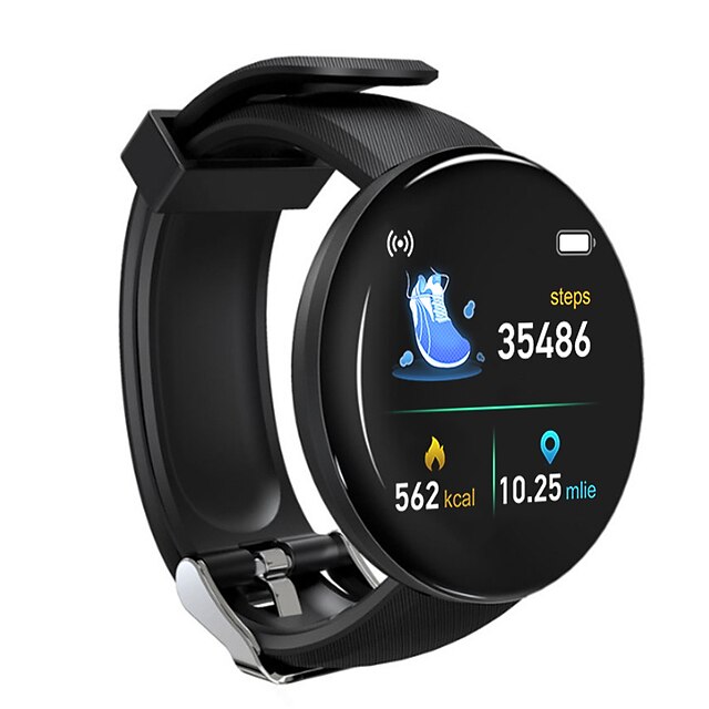  D18 Smartwatch 1.44 Zoll Smart-Armband Bluetooth Schrittzähler Herzschlagmonitor Blutdruck Kompatibel mit Smartphone Damen Herren Wasserdicht Nachrichterinnerung Step Tracker IP 67 18mm Uhrengehäuse