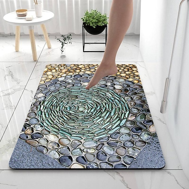  tapete de banho de terra diatomácea de pedra lisa super absorvente tapete de porta de banheiro novo design