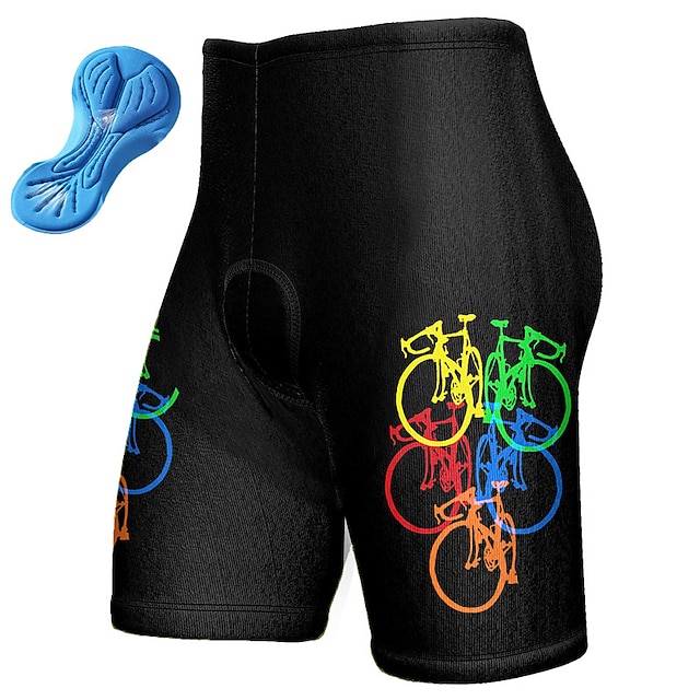  Hombre Graphic Culotte Ciclismo Bicicleta Pantalones Cortos Acolchados Prendas de abajo MTB Bicicleta Montaña Ciclismo Carretera Deportes Almohadilla 3D Secado rápido Dispersor de humedad Transpirable