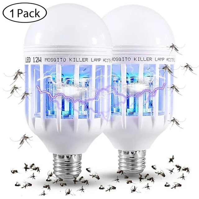 1PCS Electronic 2in1Mosquito Killer Lamp UV Led Bug Zapper Light Bulb