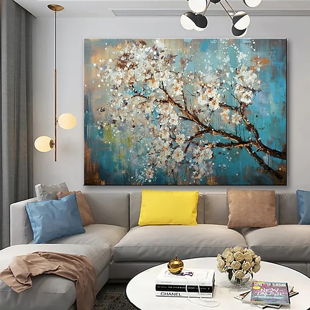  Pintura al óleo hecha a mano pintada a mano arte de la pared flor árbol decoración del hogar decoración lienzo enrollado sin marco sin estirar