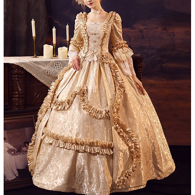 Vintage Princess Colonial Period Maxi Dress Normal Juliet Sleeve ...