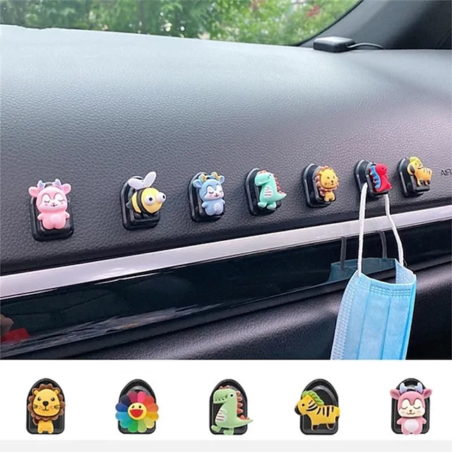  10 PCS Car Clips USB Cable Organizer Storage Car Hook Car Sticker Fastener Seat Back Hook For Cable Headphone Key Wall Hanger