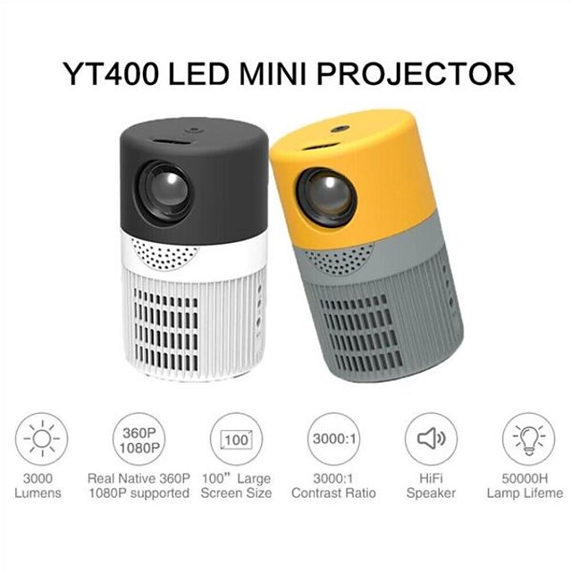  2023 mini proyector portátil 3000 lúmenes 3d lcd video led cine en casa cine 1080p av / usb