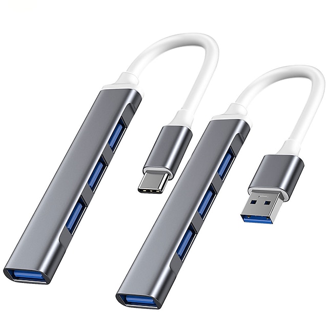  USB 2.0 Koncentratory 4 Porty 4-w-1 Wysoka prędkość Z czytnikiem kart (s) Rozdzielacz USB z USB2.0*4 5 V / 2A Dostarczanie mocy Na Laptop Poliwęglan Macbook