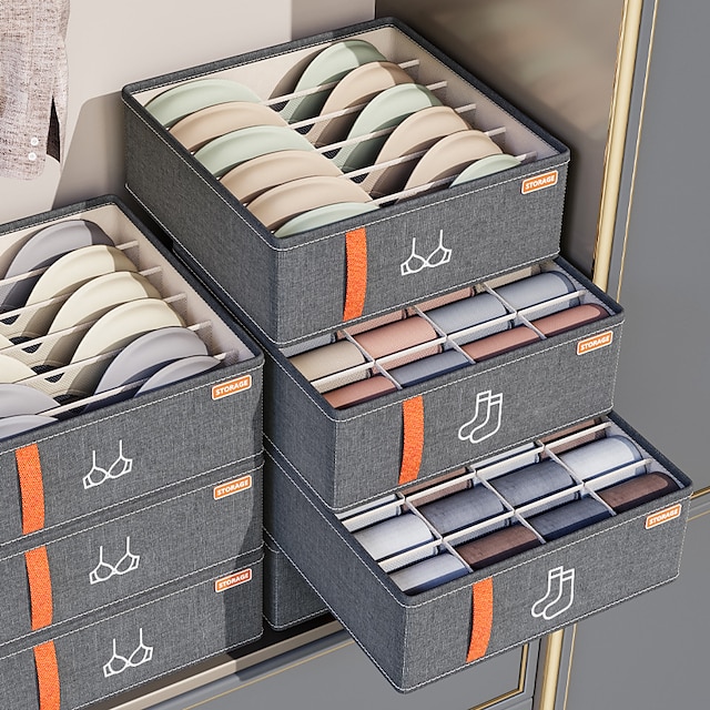  صندوق تخزين الملابس الداخلية درج نوع التقسيم صندوق تنظيم منزلي ثلاثة في واحد أداة تخزين الملابس الداخلية جورب تخزين حمالة الصدر