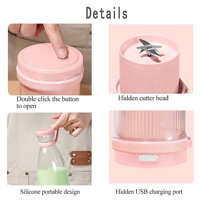  جديد USB عصارة كهربائية صغيرة 380 مللي خلاط محمول خلاطات فواكه مستخلصات فواكه متعددة الوظائف آلة صنع العصائر خلاط عصائر