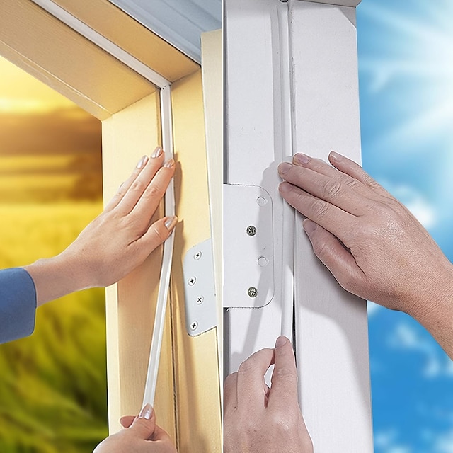  5 metri bandă de etanșare a ușilor și ferestrelor autoadezive inferioară ușii antifurt ușă izolată fonic pastă pentru fereastră bandă adezivă anti-coliziune și rezistentă la vânt, potrivită pentru gol