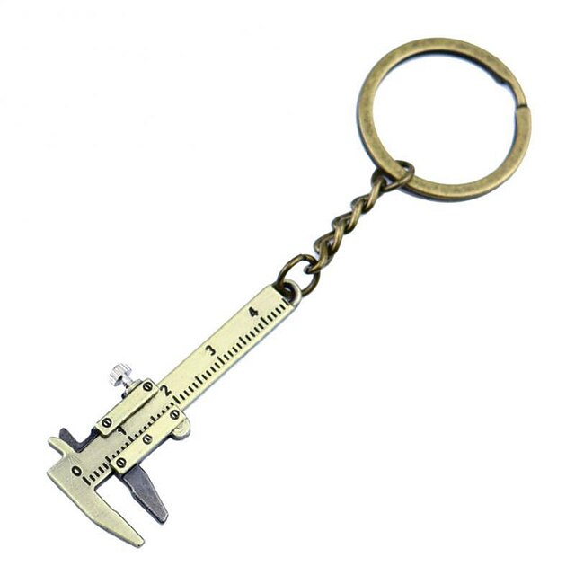 1pc Portable Mini Caliper Tools Key Ring Alloy Vernier Caliper Key