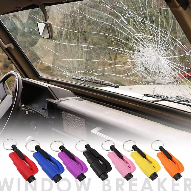  1pc Window Breker, Portable Rescue Tool Keyring, Seatbelt Cutter And Window Breaker, Emergency Hammer