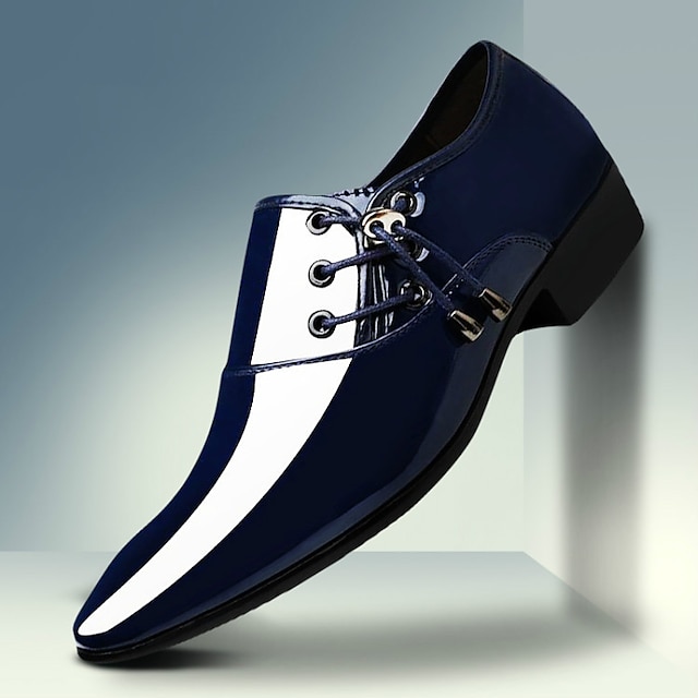  Bărbați Oxfords Mărime Plus Size Pantofi din piele lacuita Afacere Casual În aer liber Zilnic Microfibre Respirabil Dantelat Negru Alb Roșu-aprins Vară Primăvară