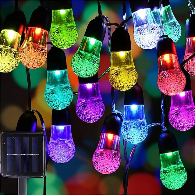  5m 20led ampoule acrylique chaîne de lampe étanche 8-mode contrôle cour décoration lampe festive fête atmosphère lampe en option ue us