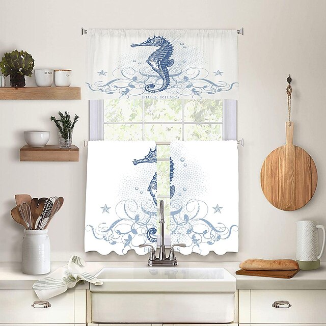 Kitchen Curtains Window Valance Curtains, Short Cafe Curtains Farmhouse ...