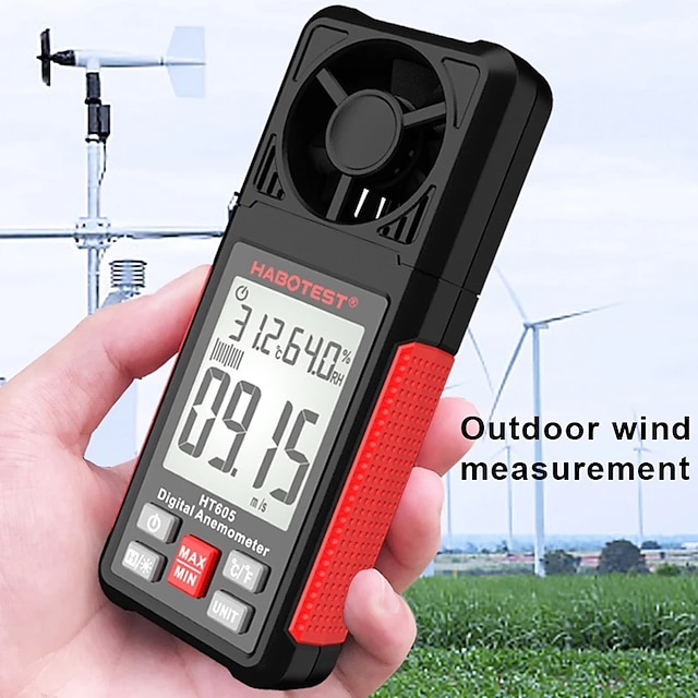 High Precision Anemometer HT605 Digital Handheld Anemometer Waterproof ...