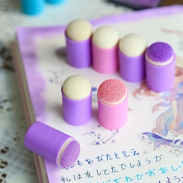 Finger Sponge Daubers Storage Case Colorful Craft Drawing