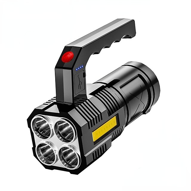 High Power Four-cell LED Flashlight USB Rechargeable Powerful LED Flashlight Camping Super Bright Flashlight Cycling Light 10