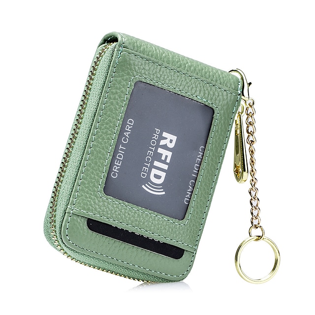  RFID Kreditkartenhalter lässige Mehrfächerbörse einfacher Rundum-Reisekartenetui