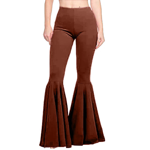 1970s Disco Y2K Bell Bottoms Pants Doll Women's Casual Daily Pants 2024 ...