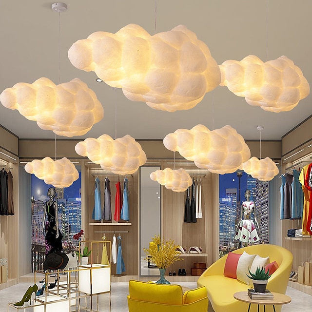  LED Pendant Light Hanging Cloud Light Kids Room Light Fixture Modern Cloud Chandelier Bedroom Ceiling Light Fixtures