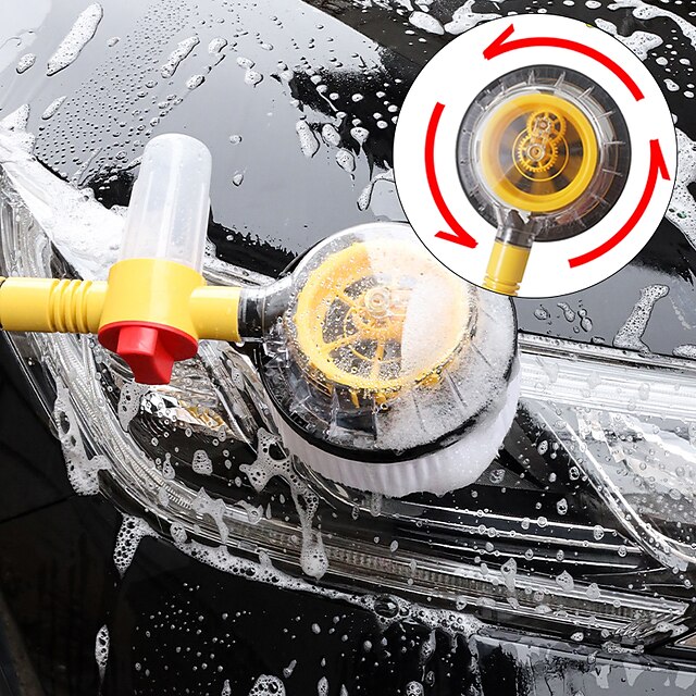 Car Wash Brush Cleaning Kit 360° Spin Car Mop Microfiber Car Cleaning Brush  Detachable Extendable Scrub Brush Garden Hose Spray Nozzle Spray Gun