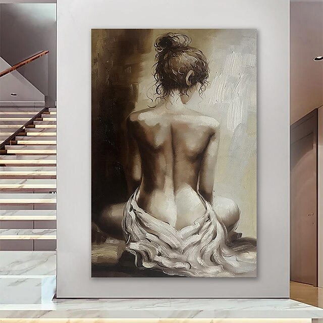 Mintura Handmade Naked Woman Oil Painting On Canvas Wall Art Decoration Modern Abstract Picture