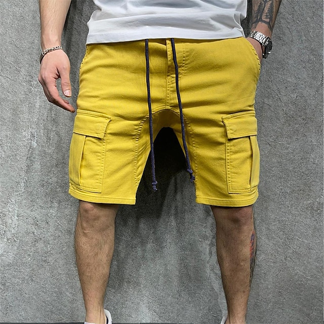 XinnanDe Mens Cotton Loose Twill Drawstring Relax Fit Cargo