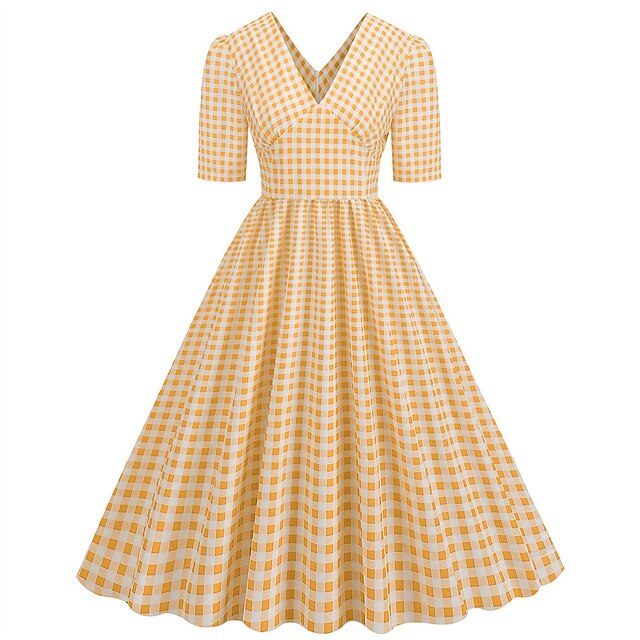  50-tals a-line klänning retro vintage 1950-tal cocktailklänning dailywear klänning festdräkt flare klänning damkostym vintage cosplay fest/aftonklänning