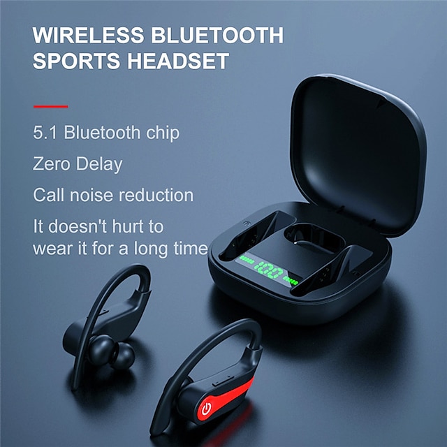  Q20pro True Wireless Headphones TWS Earbuds Ear Hook Bluetooth 5.1 Noise cancellation Sports Stereo for Apple Samsung Huawei Xiaomi MI  Yoga Fitness Gym Workout Travel Entertainment
