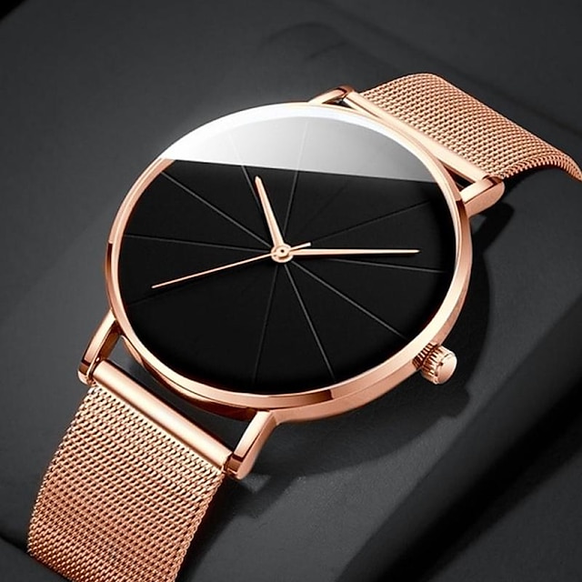  ファッションメンズクォーツ時計超薄型カジュアルミニマリストメンズビジネスメッシュベルト腕時計