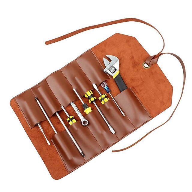 Leather Tool Roll Up Pouch Leather Tool Pouch Wrench Roll Chisel Bag Tool 2024 13.99
