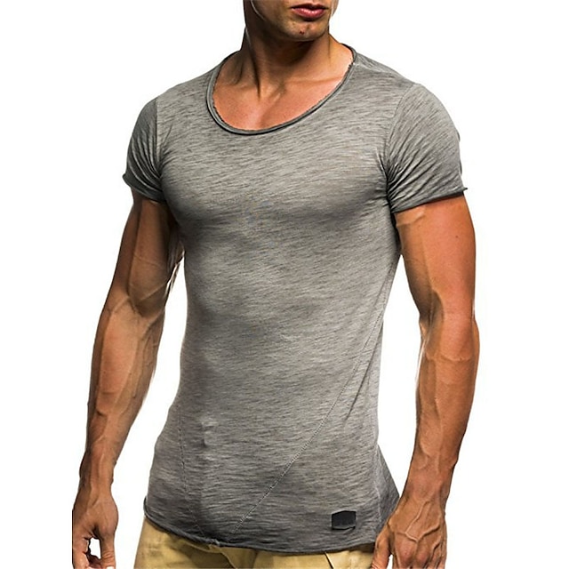  Per uomo maglietta T-shirt Liscio Girocollo Strada Da mare Maniche corte Abbigliamento Di tendenza Sport Essenziale