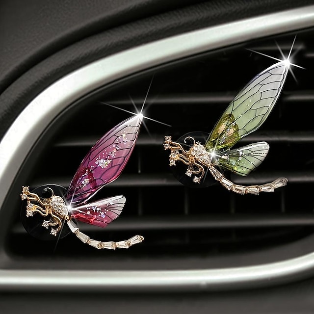  εξαίσιο μεταλλικό dragonfly πεταλούδα κλιματιστικό αυτοκινήτου αεραγωγός άρωμα διακοσμητικό κλιπ