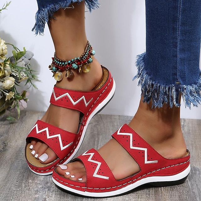 Women's Sandals Wedge Sandals Plus Size Outdoor Slippers Daily Walking ...