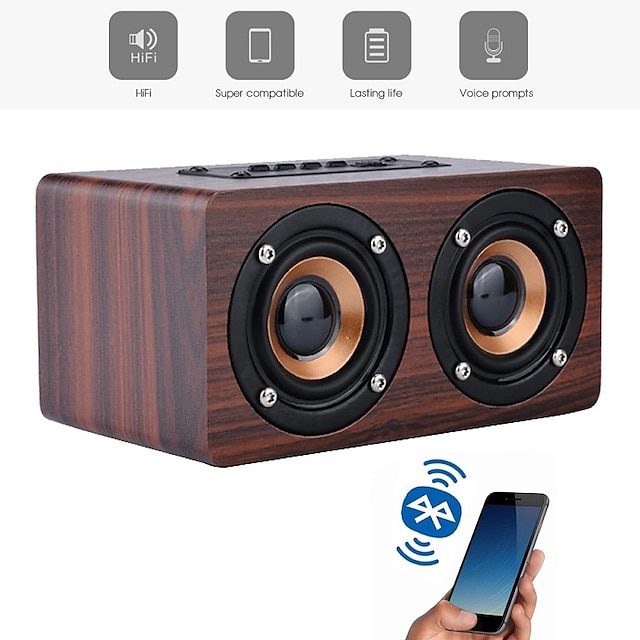  деревянный беспроводной bluetooth динамик портативный hifi шок бас altavoz tf caixa de som звуковая панель для iphone sumsung xiaomi
