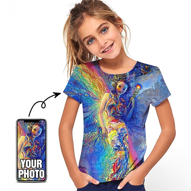  Custom T Shirt for 3-12 Years Boy and Girls Design Your Own Kids Custom 3D Shirts Personalized All Over Print Tee Custom Gifts