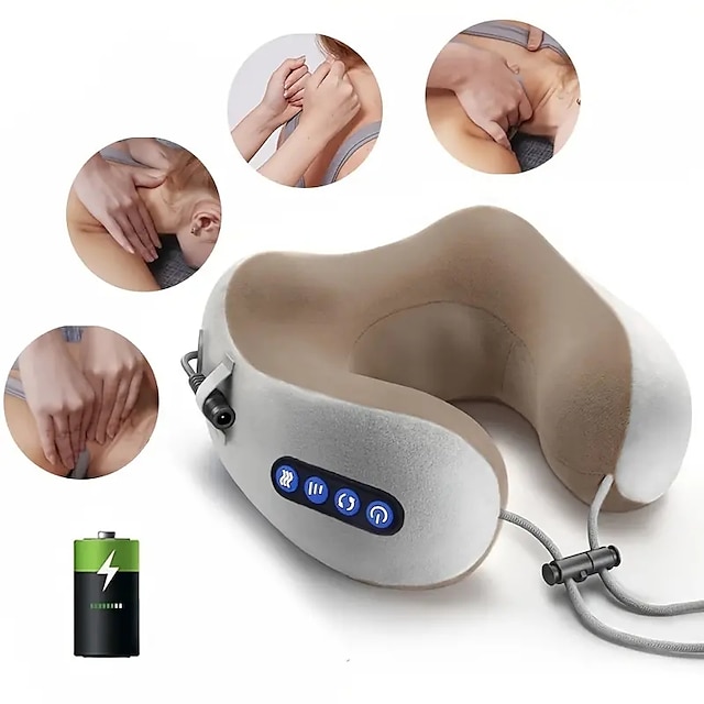  massaggiatore elettrico per il collo cuscino a forma di U massaggiatore portatile multifunzionale per il collo della spalla viaggio a casa cuscino per massaggio rilassante per auto