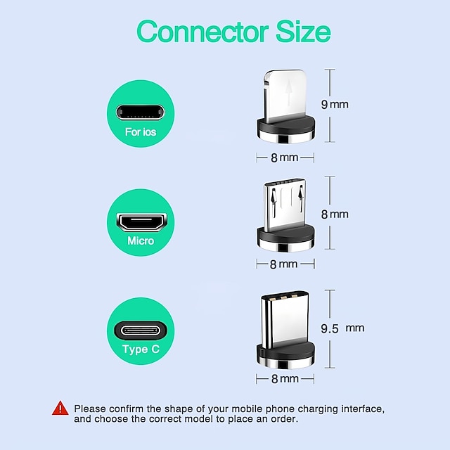 Pcs Magnetic Plug Connector Universal For Round One Ponit Magnetic Cable Type C Micro Usb