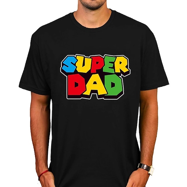  koszulka mario super tata nadruk w stylu ulicznym koszulka męska damska unisex dla dorosłych tłoczenie na gorąco 100% bawełna codzienny codzienny