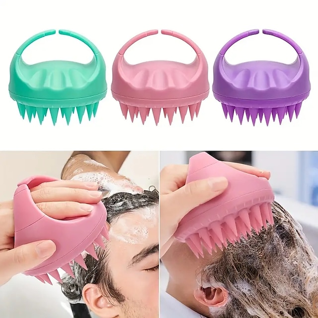  1PC Bathroom Scalp Scrubber Massager Shampoo Brush A Wet Dry Hair Scalp Brush Used To Relieve Pressure Can Remove Dandruff And Blood Circulation In The Head