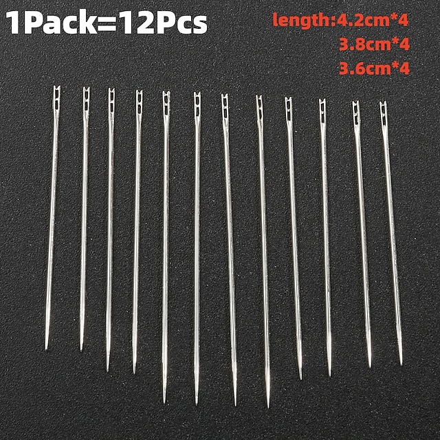 24Pcs/2pack Stainless Steel Self Threading Needles Hand Sewing Needles Home Household Tools 2024