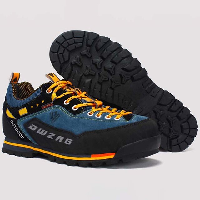  Men's Sneakers Hiking Shoes Low-Top Shock Absorption Anti-Shake / Damping Cushioning Ventilation Fishing Hiking Rubber Nubuck Spring Fall Red Blue
