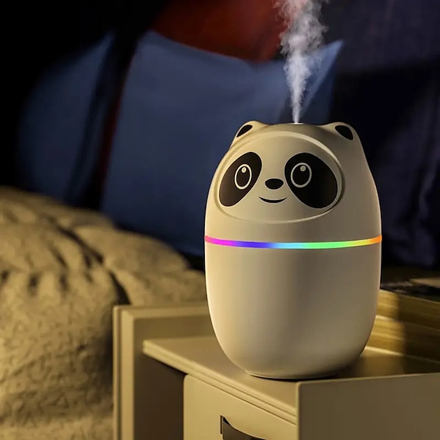  Umidificatore mini panda usb da 220 ml 7 colori spray per diffusore di oli essenziali per aromaterapia a led