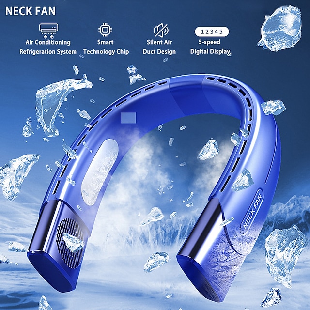  portable neck fan portable air conditioner usb rechargeable air cooler 5 speed summer électrique usb rechargeable muet fan for home camping sports