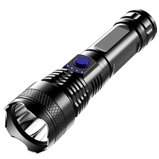 USB Chargeable Strong Light Handheld Flashlight Plastic Material Suitable For Camping Backpacking Hiking