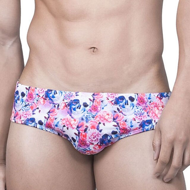 Mens Swimwear Swim Shorts Shorts Swim Briefs Print Flower Floral