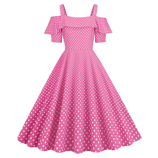  Ретро 1950-е года Коктейльные платья  На каждый день Платья Костюм для вечеринки Расклешенное платье Жен. Вечеринка / ужин Платье