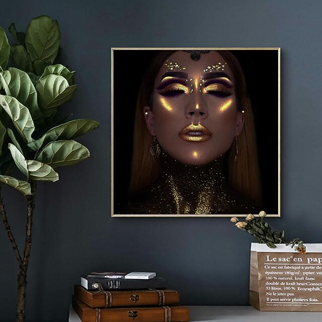African Black and Gold Woman Oil Painting on Canvas Cuadros Posters and