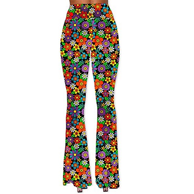 Retro Vintage 1960s 1970s Disco High Waisted Trousers Funk Bell Bottom ...